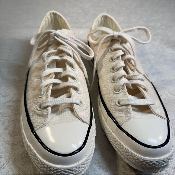Converse Chuck 70 Off-White Cream Canvas Sneakers Unisex M 8.5 W 10.5 NWT - Picture 8 of 11